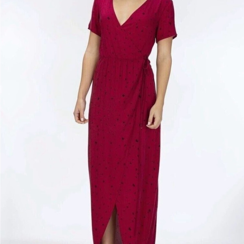 Elegant Red Wrap Dress